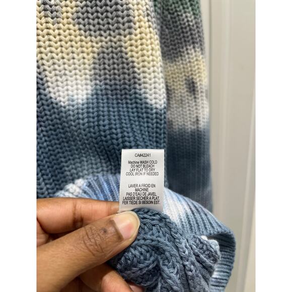 YFB Bernice Sweater // Blue Tide Terra Wash Knit Woven Sz M - Picture 7 of 10